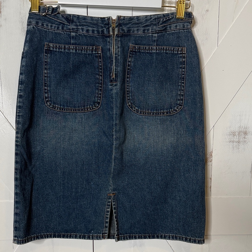 Vintage For Joseph Dark Blue Denim Pencil Skirt